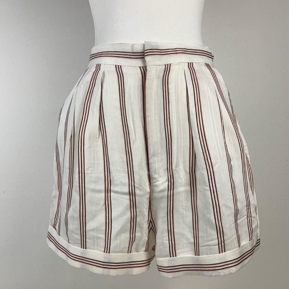 Joie Summer Striped Shorts in White & Pink - Size 4